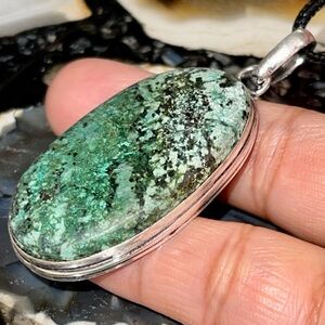 African Turquoise Pendant 2 1/4”